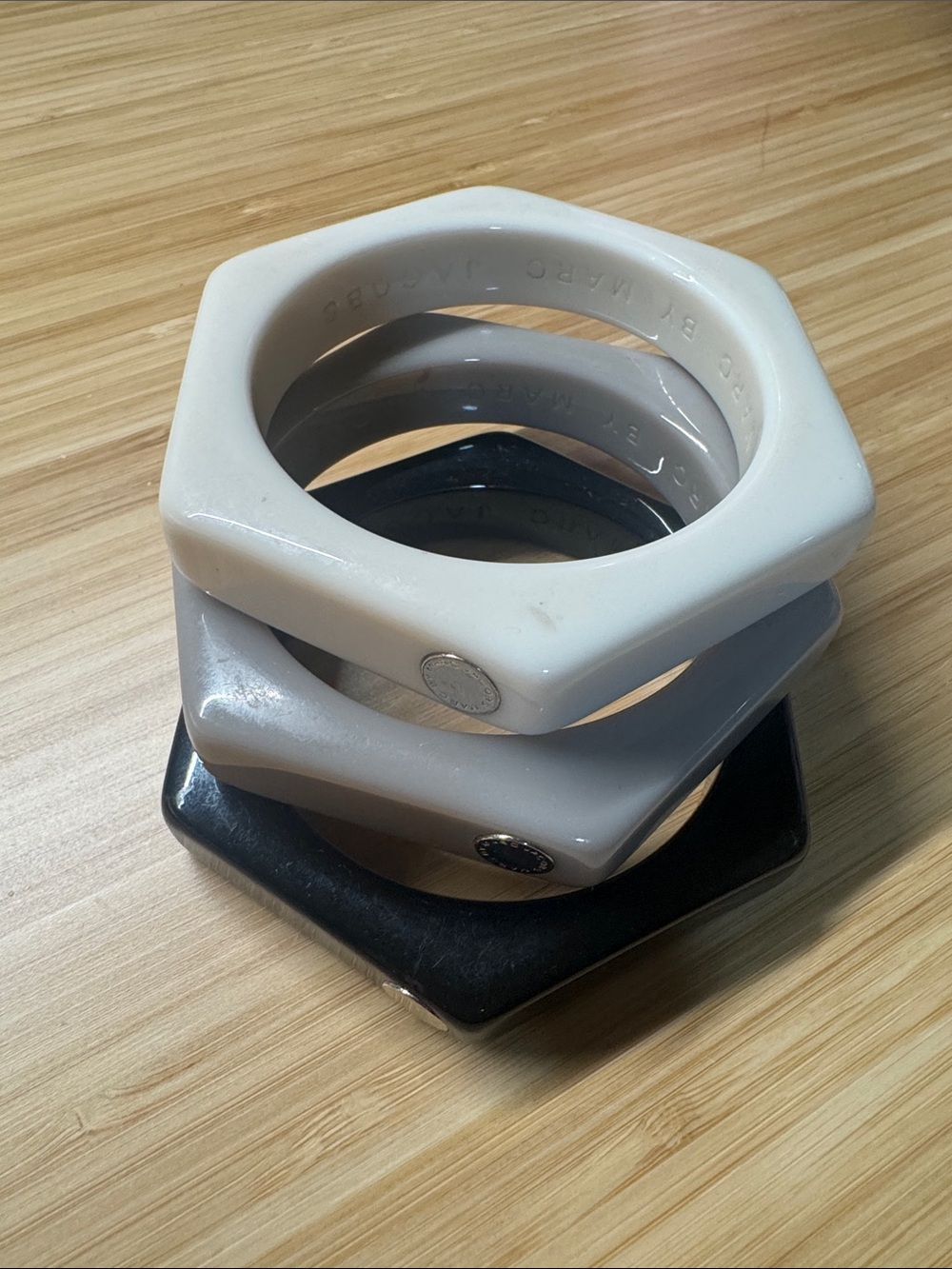 Vintage Marc by Marc Jacobs Hexagon Stackable Resin Bangles Trio